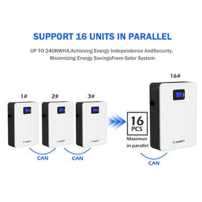 10kwh 20kwh ลิเธียม Lifepo4 Powerwall อินเวอร์เตอร์แบตเตอรี่พลังงานแสงอาทิตย์ 51.2V 48V 100Ah 200Ah