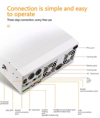 MPPT Hybrid 5KW Off Grid Solar Inverter 48V 80A การควบคุม Smart WiFi