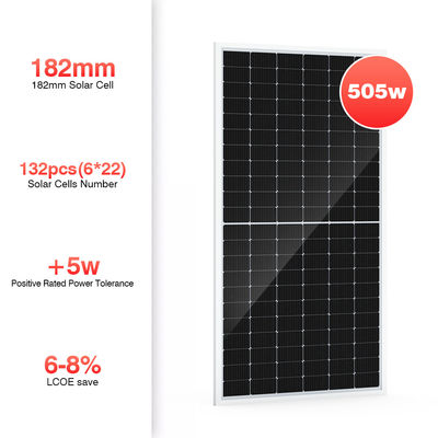 500W 182x182mm Solar Photovoltaic Monocrystalline PV แผงเซลล์ 132pcs