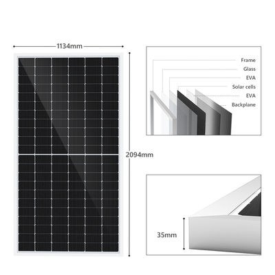 500W 182x182mm Solar Photovoltaic Monocrystalline PV แผงเซลล์ 132pcs
