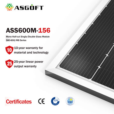 ASGOFT แผงเซลล์แสงอาทิตย์ชนิดแก้ว โซลาร์ โมโน โมโนคริสตัลไลน์ 600w