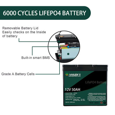 CETL Lifepo4 50ah 12V แบตเตอรี่ลิเธียมแบบชาร์จไฟได้สำหรับรถยนต์ไฟฟ้า 8กก