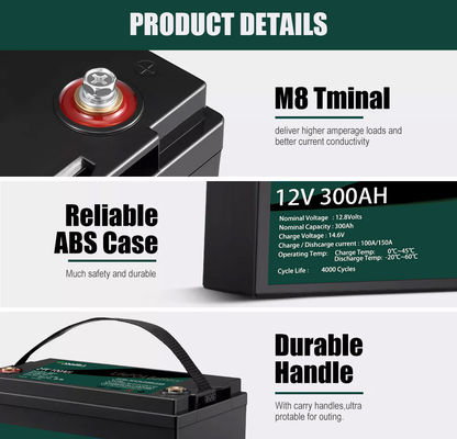 BMS Lifepo4 300AH 12V ชุดแบตเตอรี่ลิเธียมสำหรับระบบจัดเก็บพลังงานภายในบ้าน EV