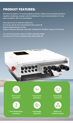 7kw 8kw 10kw 15kw ไฮบริดอินเวอร์เตอร์พลังงานแสงอาทิตย์ 48v 240v การจัดเก็บพลังงานเฟสแยก