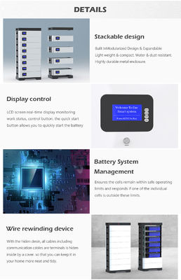 UN38.3 BMS Lifepo4 แบตเตอรี่ลิเธียม 3 เฟส Powerwall ที่เก็บพลังงานแสงอาทิตย์