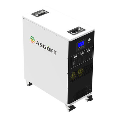 Asgoft 3kw 6kwh 25.6v 235ah เครื่องชาร์จแบบพกพาที่บ้านหรือกลางแจ้ง All In One Solar Generator