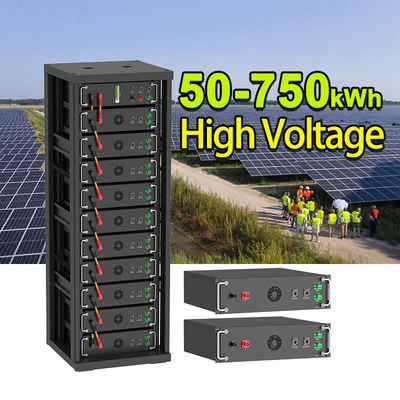 ความดันสูง 15kwh-750kwh แบตเตอรี่เหล็กลิตিয়াম Lifepo4 51.2v 100Ah แบตเตอรี่ลิตিয়ামไอออน