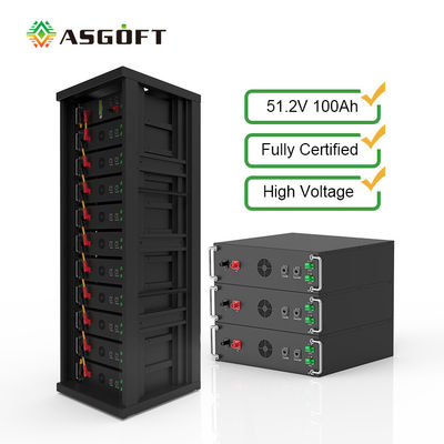 ความดันสูง 15kwh-750kwh แบตเตอรี่เหล็กลิตিয়াম Lifepo4 51.2v 100Ah แบตเตอรี่ลิตিয়ামไอออน