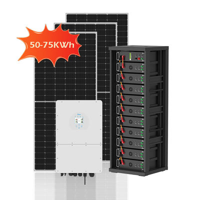 50kWh 75kWh ระบบพลังงานแสงอาทิตย์แบบไฮบริดความดันสูง 100kWh 300kwh 750kWh แบตเตอรี่ในห้อง PV Off Grid