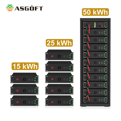ความดันสูง 15kwh-750kwh แบตเตอรี่เหล็กลิตিয়াম Lifepo4 51.2v 100Ah แบตเตอรี่ลิตিয়ামไอออน