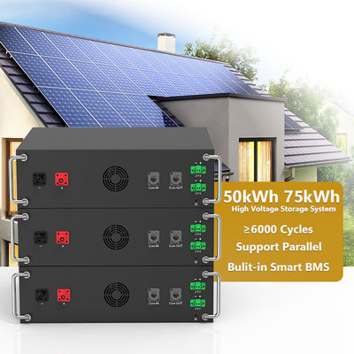 ความดันสูง 15kwh-750kwh แบตเตอรี่เหล็กลิตিয়াম Lifepo4 51.2v 100Ah แบตเตอรี่ลิตিয়ামไอออน