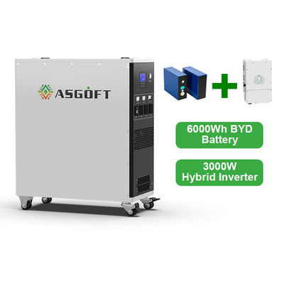 สถานที่พลังงานพกพา 3000w อินเวอร์เตอร์ทั้งหมดในหนึ่ง Lifepo4 แบตเตอรี่ลิธีਅਮ 90-450VDC MPPT ความดันการทํางาน