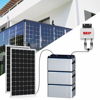 Plug And Play Balcony ระบบแสงอาทิตย์ด้วยแบตเตอรี่ Micro Inverter แบตเตอรี่ระเบียง