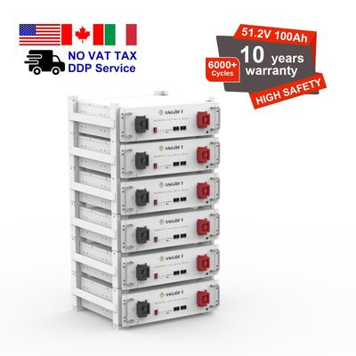 BYD Energy Storage Stackable Server Rack ติดตั้ง 51.2 V 100Ah แบตเตอรี่ ไลฟ์โพ 4