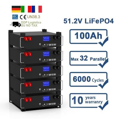 51.2V 100Ah BMS 5kw Diy LiFePO4 แบตเตอรี่เก็บพลังงานแสงอาทิตย์สําหรับบ้าน