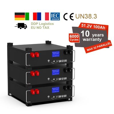 LiFePO4 แบตเตอรี่เก็บพลังงานลิธีอุตสาหกรรม 51.2v 100Ah