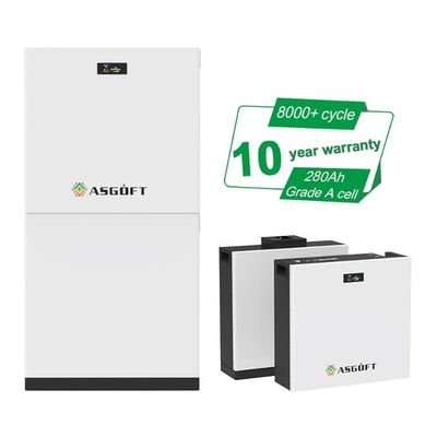การรับประกัน 10 ปี 51.2V 280Ah 15kWh Lifepo4 แบตเตอรี่เก็บพลังงาน