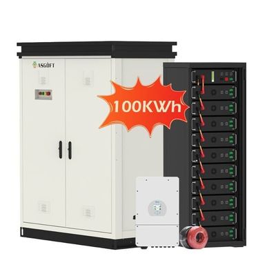 100kWh lifepo4 แบตเตอรี่แรงดันสูง ถังเก็บพลังงานอุตสาหกรรมพาณิชย์