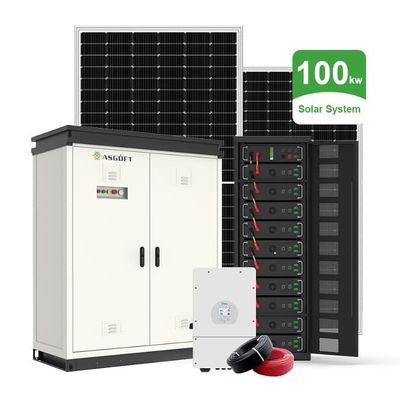 ระบบพลังงานแสงอาทิตย์ไฮบริด 50Kw ครบถ้วน 100Kw ด้วยชุดพลังงานแบตเตอรี่ 100kWh