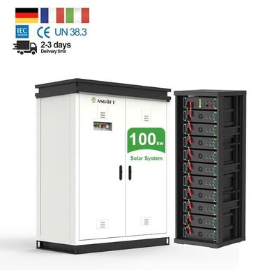 แบตเตอรี่ลิธีียม LiFePo4 ความดันสูง 50kWh 100kWh สําหรับระบบเก็บพลังงานแสงอาทิตย์